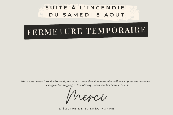 Informations suite à l'incendie du samedi 8 août